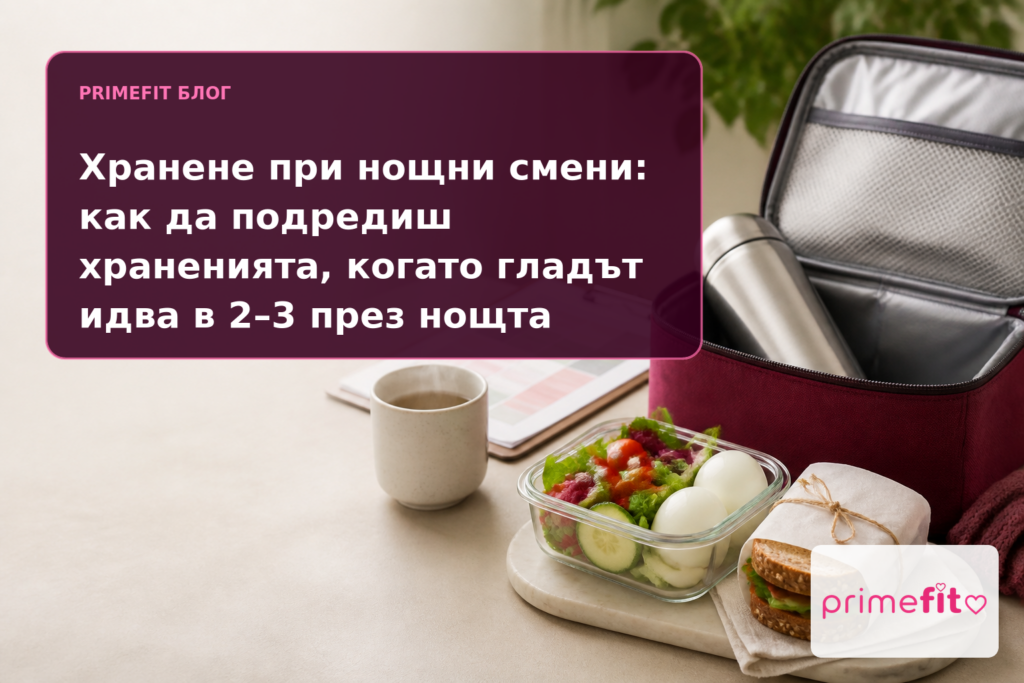 Хладилна чанта, термос и контейнер със здравословен нощен снак на работна маса